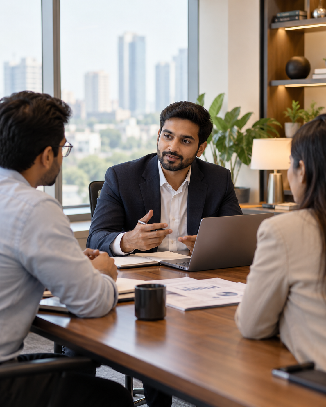 Consultant in a meeting with colleagues